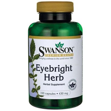 Трава очанки, Eyebright Herb, Swanson, 430 мг, 100 капсул