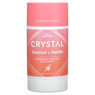 Crystal Body Deodorant, Дезодорант, збагачений магнієм, кокос + ваніль, 2,5 унції (70 г)