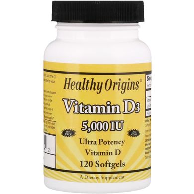 Вітамін D3 Healthy Origins (Vitamin D3) 5000 МО 120 капсул