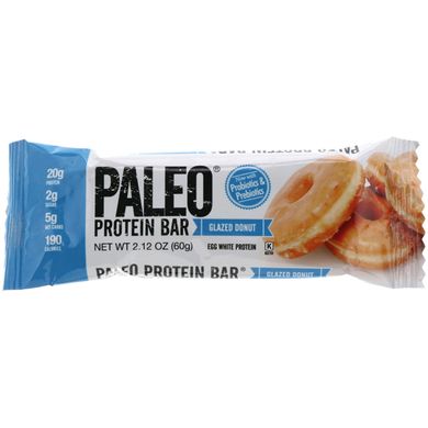 Протеїновий палео батончик, глазурований пончик, Julian Bakery, 12 штук, 60 г (2,12 унцій) кожен