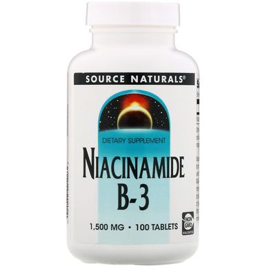 Нікотинамід B-3, Niacinamide B-3, Source Naturals, 1500 мг, 100 таблеток