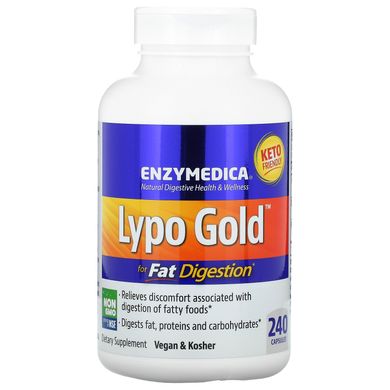 Ферменти для переварювання жирів, Lypo Gold, Enzymedica, 240 капсул