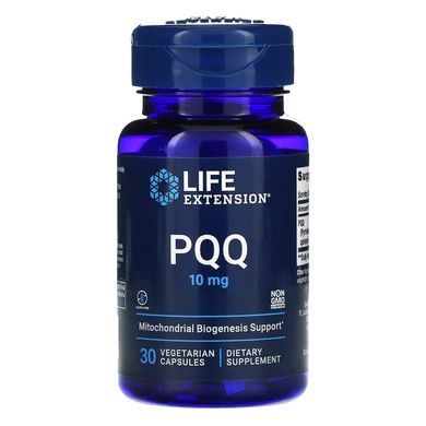 PQQ (пірролохінолінхінон хинон), PQQ, Life Extension, 10 мг, 30 вегетаріанських капсул
