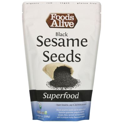 Семена черного кунжута Foods Alive (Black Sesame Seeds) 395 г купить в Киеве и Украине