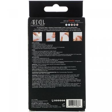 Накладні нігті чорний гвоздик та рожевий омбре Ardell (Nail Addict Premium Black Stud & Pink Ombre) 2 г