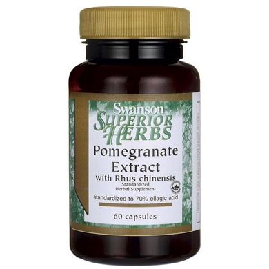 Екстракт граната, Pomegranate Extract, Swanson, 250 мг, 60 капсул