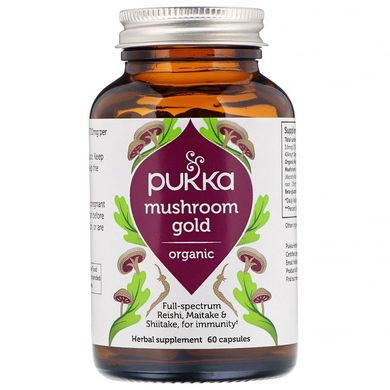 Органічне грибне золото, Organic Mushroom Gold, Pukka Herbs, 60 капсул