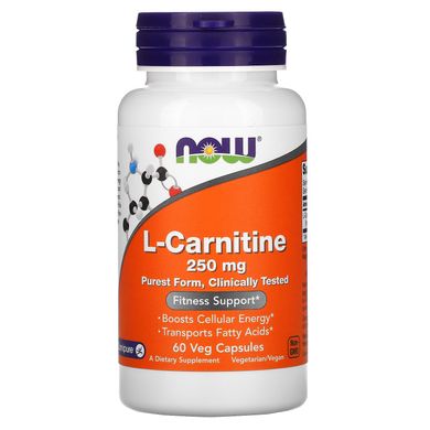 Карнітин Now Foods (L-Carnitine) 250 мг 60 капсул
