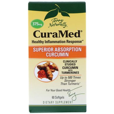 Куркумин EuroPharma, Terry Naturally (CuraMed) 375 мг 60 капсул купить в Киеве и Украине