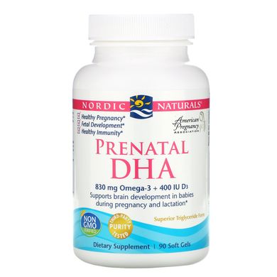 Prenatal DHA, без ароматизаторів, Nordic Naturals, 500 мг, 90 м'яких капсул