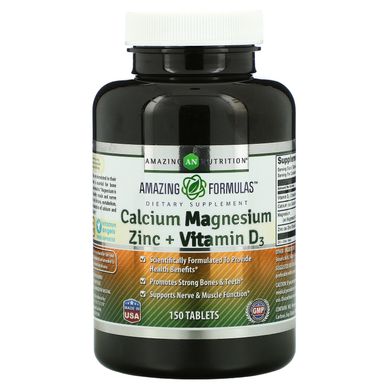 Кальций магний цинк и витамин Д3 Amazing Nutrition (Calcium Magnesium Zinc + Vitamin D3) 150 таблеток купить в Киеве и Украине
