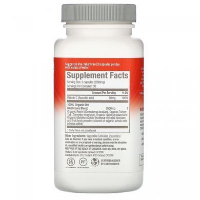 Органические грибы для иммунитета с витамином С Organic Mushroom Nutrition (Immune) 697 мг 90 капсул купить в Киеве и Украине