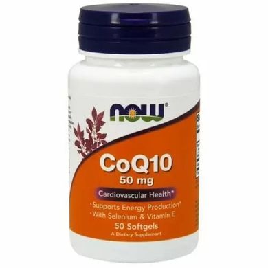 Коензим Q10 з селеном і вітаміном Е Now Foods (CoQ10) 50 мг 50 гелевих капсул