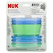 NUK, Миски для штабелирования, 4+ месяцев, синий и зеленый, 3 чаши + 3 крышки фото