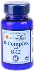 Вітаміни групи В Puritan's Pride (Vitamin B-Complex and Vitamin B-12) 180 таблеток