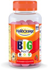 Мультивітаміни та пробіотики для дітей та дорослих від 3 років Haliborange (BIG Strawberry) 90 жувальних цукерок