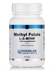 Витамин B9 Метил Фолат Douglas Laboratories (Methyl Folate L-5-MTHF) 1000 мкг 60 таблеток купить в Киеве и Украине