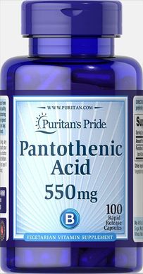 Пантотенова кислота Puritan's Pride (Pantothenic acid) 550 мг 100 капсул