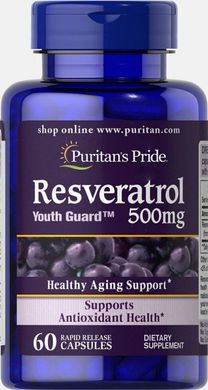 Ресвератрол, Resveratrol, Puritan's Pride, 500 мг, 60 капсул купить в Киеве и Украине