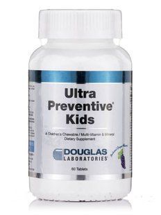 Childrens multivitamins, natural grape flavor Douglas Laboratories (Ultra Preventive Kids) 60 chewable tablets.