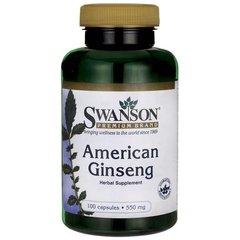 Американський женьшень, American Ginseng, Swanson, 550 мг, 100 капсул