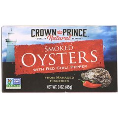 Копчені устриці з червоним чилі перцем Crown Prince Natural (Smoked Oysters with Red Chili Pepper) 85 г
