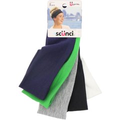 Базовые повязки для волос разные цвета Scunci (Basic Headwraps Assorted Colors) 5 штук купить в Киеве и Украине
