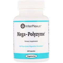 Мега-Полізим, Mega-Polyzyme, InterPlexus Inc, 60 капсул