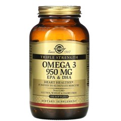 Омега-3 ЭПК и ДГК тройная сила Solgar (Omega 3 EPA & DHA) 950 мг 100 капсул купить в Киеве и Украине