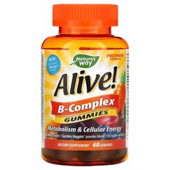 Alive! Комплекс витаминов группы В, вишневый вкус, Nature's Way, 60 жевательных таблеток купить в Киеве и Украине