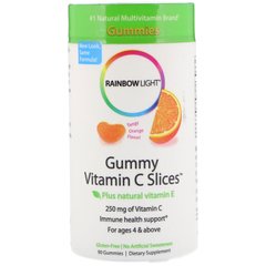 Вітамін C Rainbow Light (Gummy vitamin C slices) 250 мг 90 жувальних цукерок з апельсиновим смаком