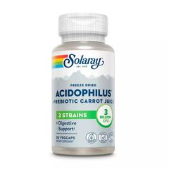 Ацидофіли Пробіотик і пребіотик морквяного соку Solaray (Acidophilus 3 Strain Probiotic & Prebiotic Carrot Juice) 30 вегетаріанських капсул