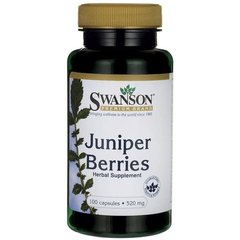 Ягоди Ялівцю, Juniper Berries, Swanson, 520 мг, 100 капсул