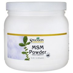 МСМ порошок, MSM Powder, Swanson, 1 lb Pwdr