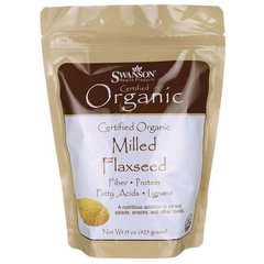 Сертифіковане органічне мелене лляне насіння, Certified Organic Milled Flaxseed, Swanson, 425 г