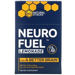 Natural Stacks, Лимонад Neuro Fuel, 20 пакетиків у стиках по 0,17 унції (4,7 г) кожна