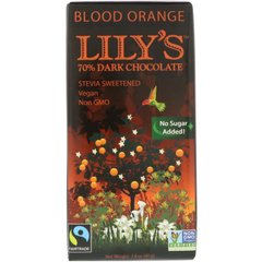 70% темний шоколад, криваво-помаранчевий, Lily's Sweets, 2,8 унції (80 г)