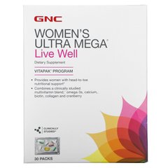 GNC, комплекс для жінок Ultra Mega, Live Well, 30 пакетиків