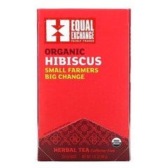 Equal Exchange, Органічний трав'яний чай із гібіскусу, без кофеїну, 20 чайних пакетиків, 1,41 унції (40 г)