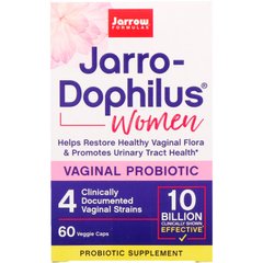 Вагинальные пробиотики для женщин, Jarro-Dophilus Women, Jarrow Formulas, 10 миллиардов, 60 вегетарианских капсул купить в Киеве и Украине