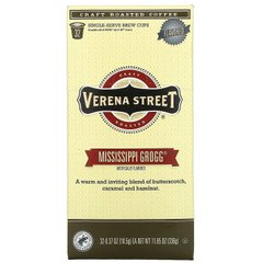 Verena Street, Mississippi Grogg, ароматизована, обсмажена кава, 32 порційні чашки для варіння, 0,37 унції (10,5 г) кожна