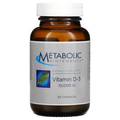 Підтримка метаболізму, Вітамін D-3, 10000 МО, 60 капсул