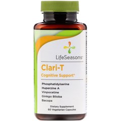 Когнітивна підтримка Clari-T, LifeSeasons, 60 вегетаріанських капсул