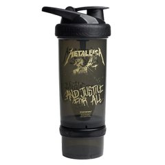 Шейкер 2 в 1 с контейнером внизу и мягкой ручкой-петлей SmartShake (Revive Rockband Metallica) 750 мл купить в Киеве и Украине