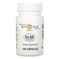 D, Bio Tech Pharmacal, Inc, 3-50, холекальциферол, 100 капсул купить в Киеве и Украине