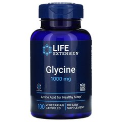 Гліцин, Glycine, Life Extension, 1000 мг, 100 вегетаріанських капсул