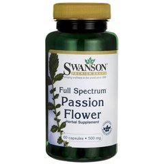 Цветок страсти с полным спектром, Full-Spectrum Passion Flower, Swanson, 500 мг, 60 капсул купить в Киеве и Украине