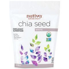 органический суперпродукт, семена чиа, белые, Nutiva, 12 унций (340 г) купить в Киеве и Украине