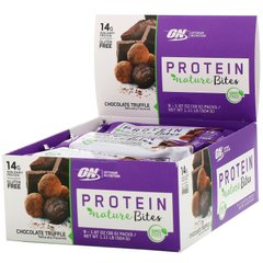 Протеїнові батончики, шоколадний трюфель, Protein Nature Bites, Chocolate Truffle, Optimum Nutrition, 9 батончиків
