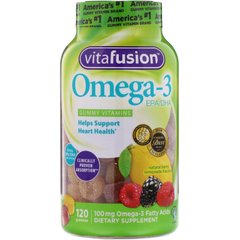 Вітамінний комплекс для дорослих з омега-3-поліненасичені жирні кислоти, ЕПК / ДГК (EPA / DHA), VitaFusion, 120 жувальних пастилок